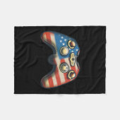 7月のシャツのビデオゲームのゲーマー子供たち男の子の男性Usa F フリースブランケット (正面(横))