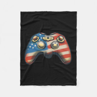 7月のシャツのビデオゲームのゲーマー子供たち男の子の男性Usa F フリースブランケット
