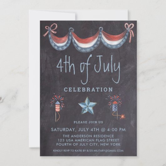 7月のシャルボード4thヴィンテージ愛国的パーティー 招待状 (正面)