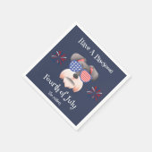 7月のシュナウザーTシャツの4番目のポーサムを持っている スタンダードカクテルナプキン (角)