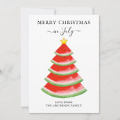 7月のスイカのクリスマス シーズンカード (正面)