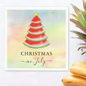 7月のスイカのクリスマス スタンダードカクテルナプキン