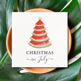 7月のスイカのクリスマス スタンダードカクテルナプキン