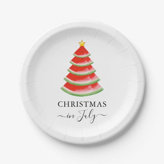 7月のスイカのクリスマス ペーパープレート (正面)