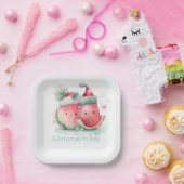 7月のスイカのクリスマス ペーパープレート (パーティー)