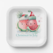7月のスイカのクリスマス ペーパープレート (正面)