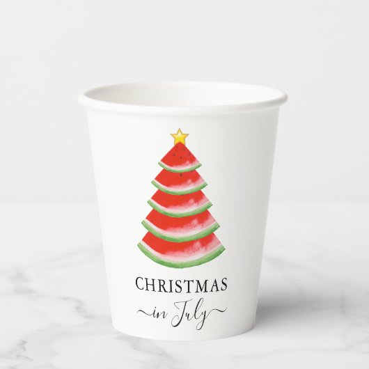 7月のスイカのクリスマス 紙コップ (正面)