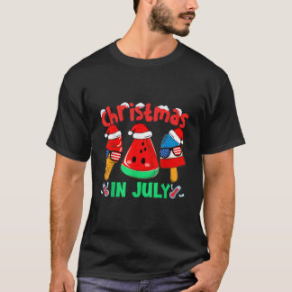 7月のスイカアイスポップサンタ Tシャツ
