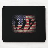 7月のスノーボード4thギフトアメリカ国旗 – Ski Sno マウスパッド (正面)