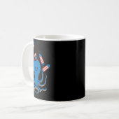 7月のタコ独立の日アメリカ女性キッドについて コーヒーマグカップ (正面左)