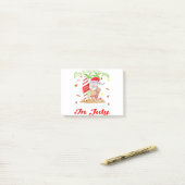 7月のタンクトップでサンタのクリスマスを見ている ポストイット (デスク上)