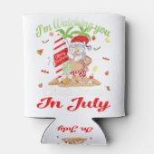 7月のタンクトップでサンタのクリスマスを見ている 缶クーラー (裏面)