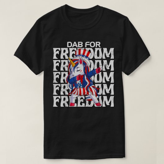 7月のダビングUnicorn 4th Freedom Girls Kids Ame Tシャツ (デザイン正面)