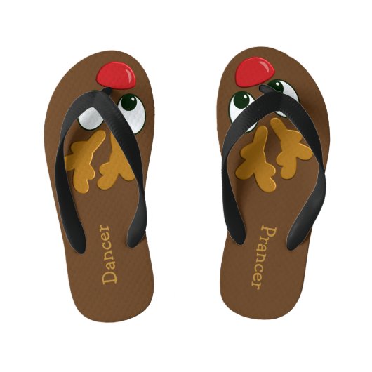 7月のトイパーソナライズされたンデナークリスマス キッズビーチサンダル (フットベッド)