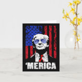 7月のトランプの幸せ4thトランプのアメリカ国旗の贈り物 カード (黄色い花)