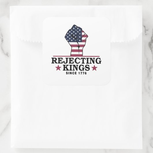 7月のトランプの1776第4以来の王を拒否アンチ スクエアシール (バッグ)