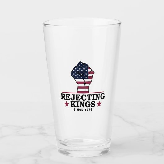 7月のトランプの1776第4以来の王を拒否アンチ タンブラーグラス (正面)