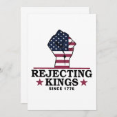 7月のトランプの1776第4以来の王を拒否アンチ 招待状 (正面/裏面)