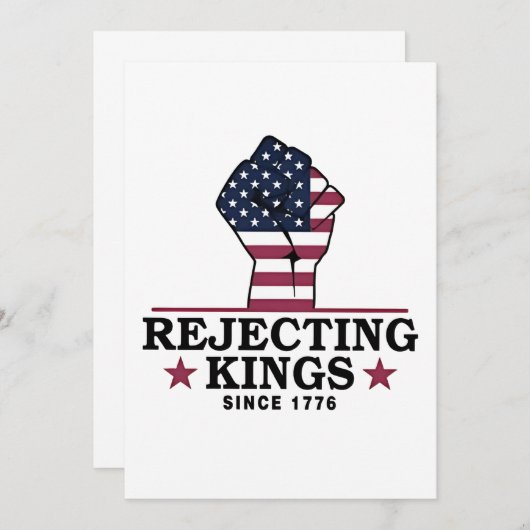 7月のトランプの1776第4以来の王を拒否アンチ 招待状 (正面/裏面)