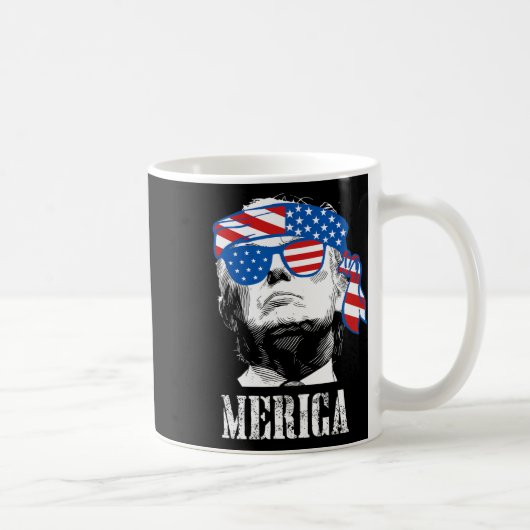 7月のトランプ第4日、米国国旗の男おもしろい人 コーヒーマグカップ (右)