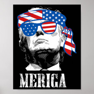 7月のトランプ第4日、米国国旗の男おもしろい人 ポスター