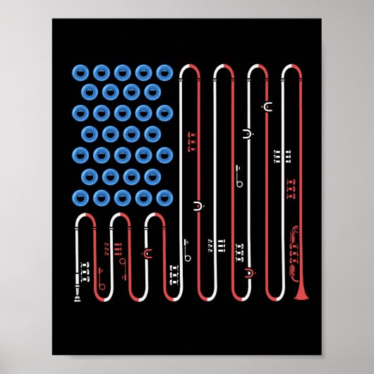 7月のトランペットプレーヤー4thジャズミュージックUSAトランペット ポスター (正面)