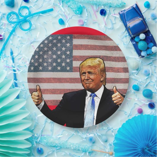 7月のドナルド・トランプ4日パーティー紙プレート ペーパープレート (パーティー)
