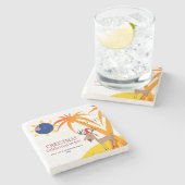 7月のニュージーランドのクリスマス ストーンコースター (横)