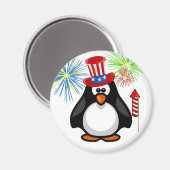 7月のハット花火の愛国心のある漫画パディー4日 マグネット (正面/裏面)