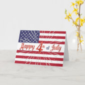 7月のハッピーカード4日 – アメリカ国旗と輝き カード (黄色い花)