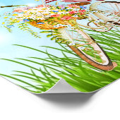 7月のハッピーバイク第4戦と旗 ポスター (角)