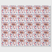 7月のハッピーバースデー追加NAME愛国的ギフト ラッピングペーパー (フラット)