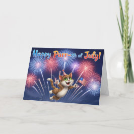 7月のハッピーパー!-踊り猫グリーティングカード サンキューカード