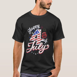 7月のハッピー第四アメリカ愛国的な米国国旗4日 Tシャツ
