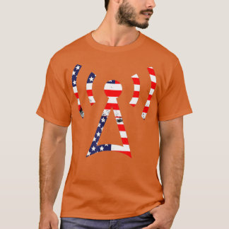 7月のハム・ラジオ・アメリカ国旗patriotic 4h tシャツ