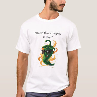 "7月のハラペーニョよりも熱い" 面白い唐辛子 Tシャツ