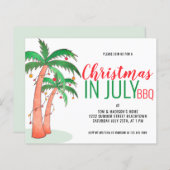 7月のバジェットクリスマスBBQパーティの招待状 (正面/裏面)
