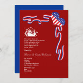 7月のバーベキューのブロックのパーティの招待状の第4 招待状 (正面/裏面)