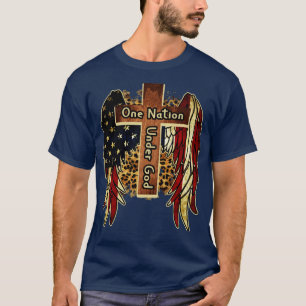 7月のパトリオット十字神4世の下の一つの国 Tシャツ