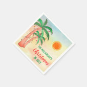 7月のパーソナライズされたパーティー紙ナプキンのクリスマス。 スタンダードカクテルナプキン (角)