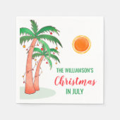 7月のパーソナライズされたパーティー紙ナプキン スタンダードカクテルナプキン (正面)