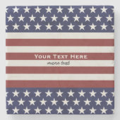 7月のパーソナライズなカスタムの米国の米国旗第4 ストーンコースター (正面)