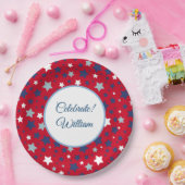 7月のパーソナライズ名赤白青 ペーパープレート (パーティー)