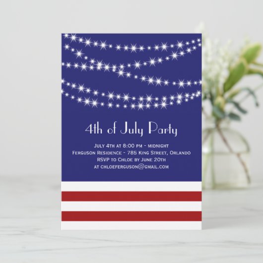 7月のパーティの招待状のきらめきライト第4 招待状 (スタンド正面)