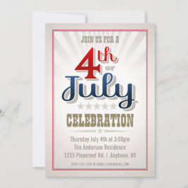 7月のパーティの招待状のカスタム第4 招待状