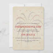 7月のパーティの招待状のヴィンテージの花火第4 招待状 (正面)