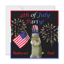 7月のパーティの招待状の愛国心が強いリス第4