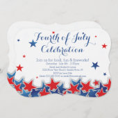 7月のパーティの招待状の愛国心が強い星第4 招待状 (正面/裏面)