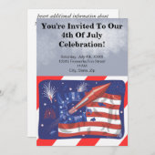 7月のパーティの招待状の第4 招待状 (正面/裏面)