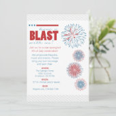 7月のパーティの招待状の花火のモダン第4 招待状 (スタンド正面)